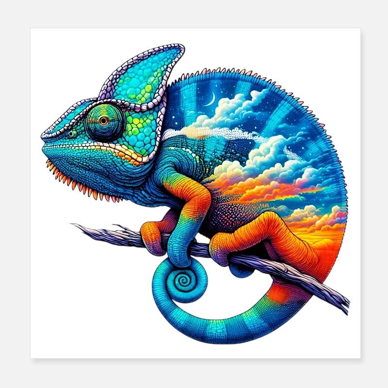 Caméléon Poster 20 x 20 cm