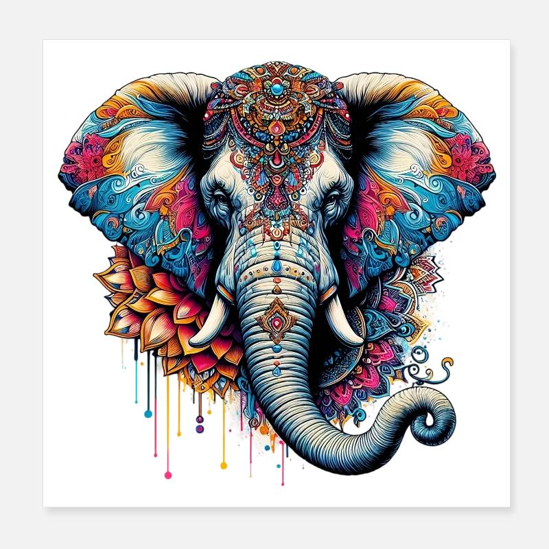 Elefant Poster 20x20 cm