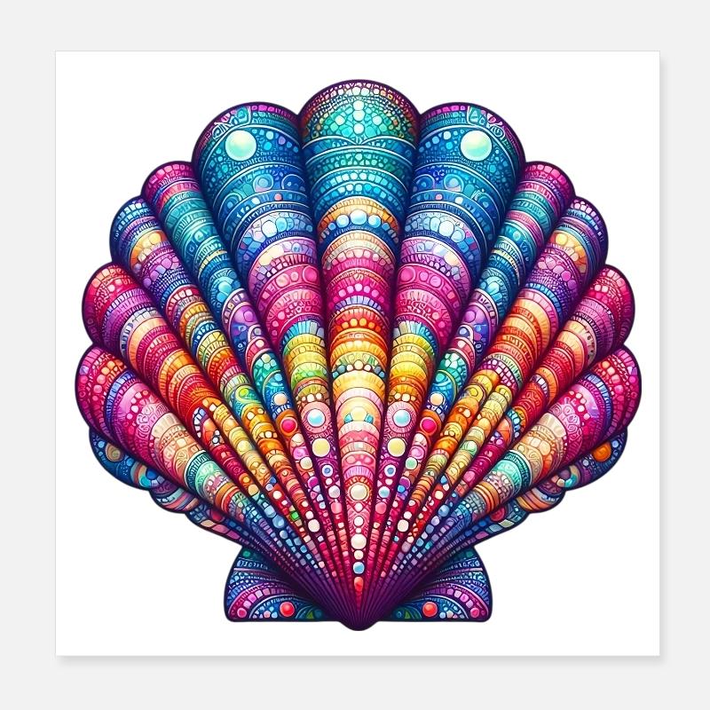 Scallop Shell Poster 8" x 8" (20x20 cm)