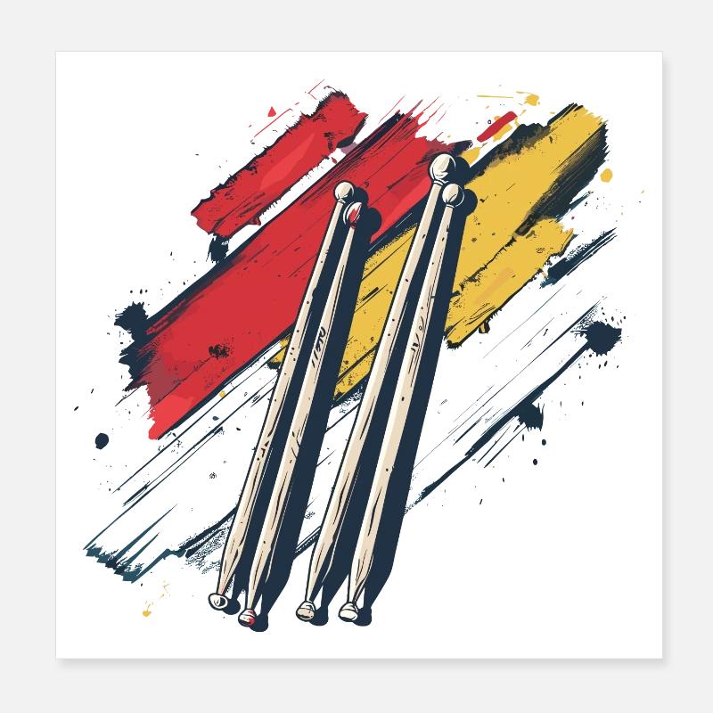 Drumsticks Graphic Poster 8" x 8" (20x20 cm)