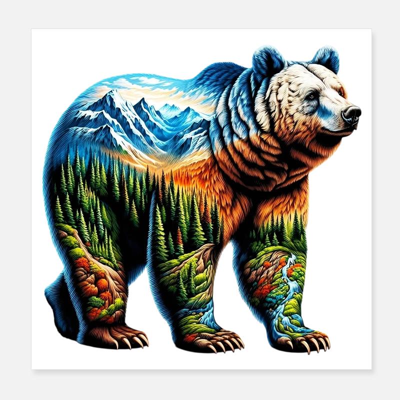 Bär Poster 20x20 cm