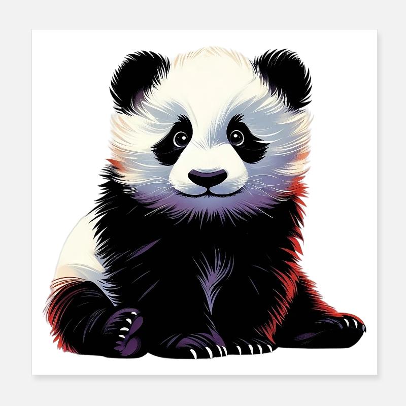 Panda Poster 8" x 8" (20x20 cm)