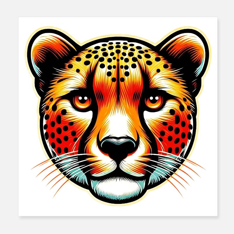Gepard Poster 20x20 cm