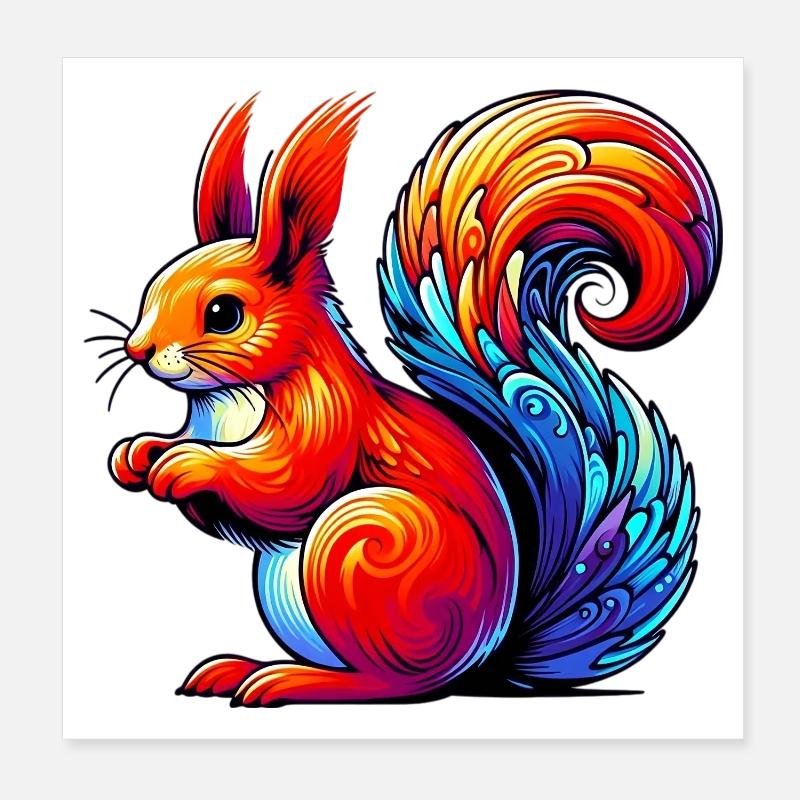 Squirrel Poster 8" x 8" (20x20 cm)