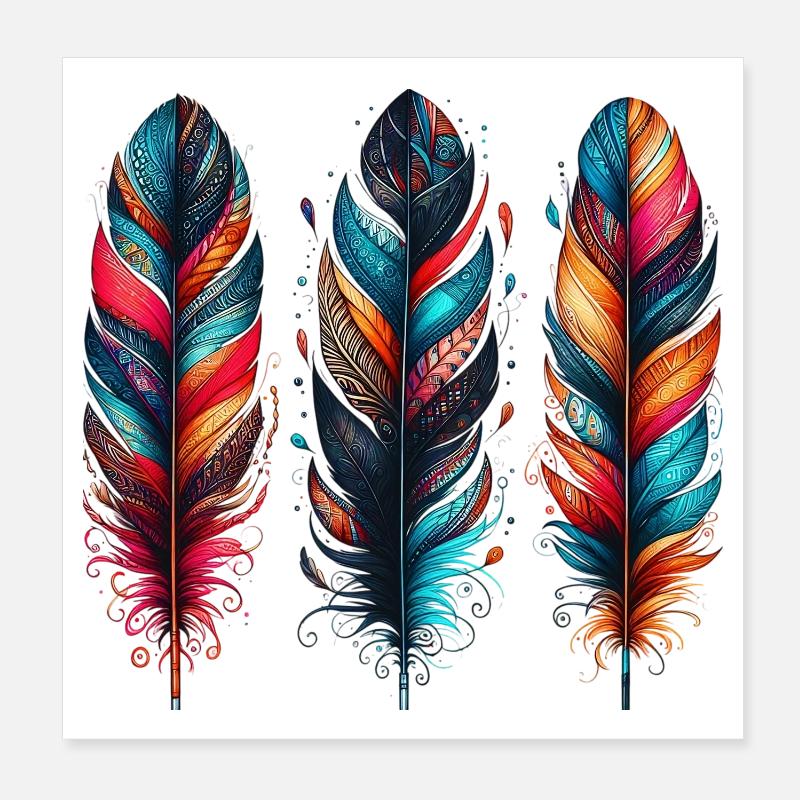 Feder Poster 20x20 cm