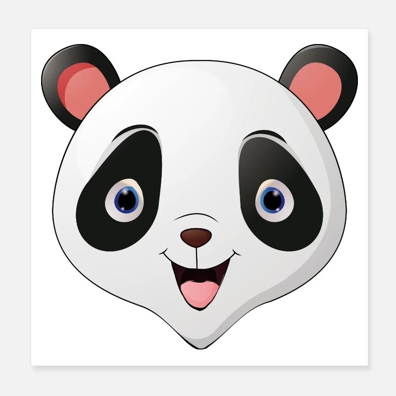 Visage de panda Poster 20 x 20 cm