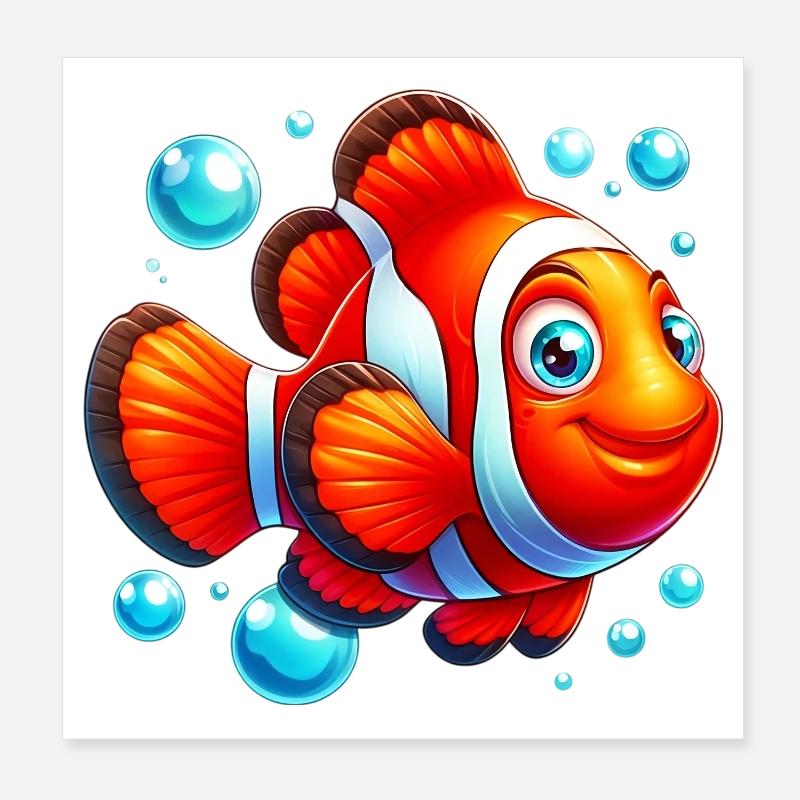 Clownfish Poster 8" x 8" (20x20 cm)