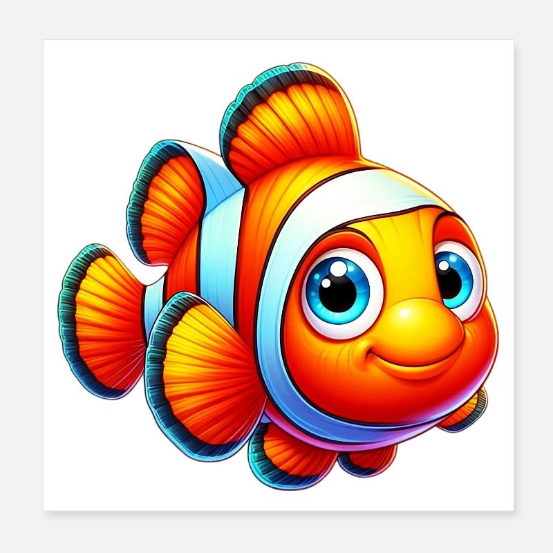 Poisson-clown Poster 20 x 20 cm