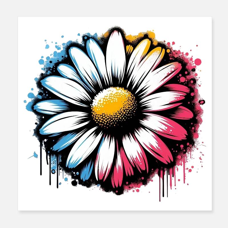 Daisy Poster 8" x 8" (20x20 cm)