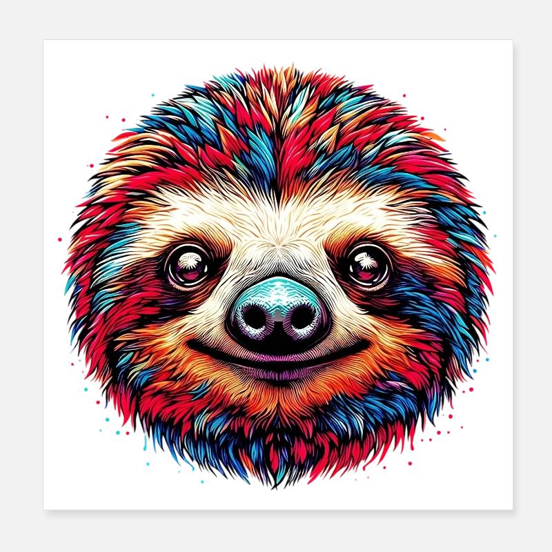 Sloth Poster 8" x 8" (20x20 cm)