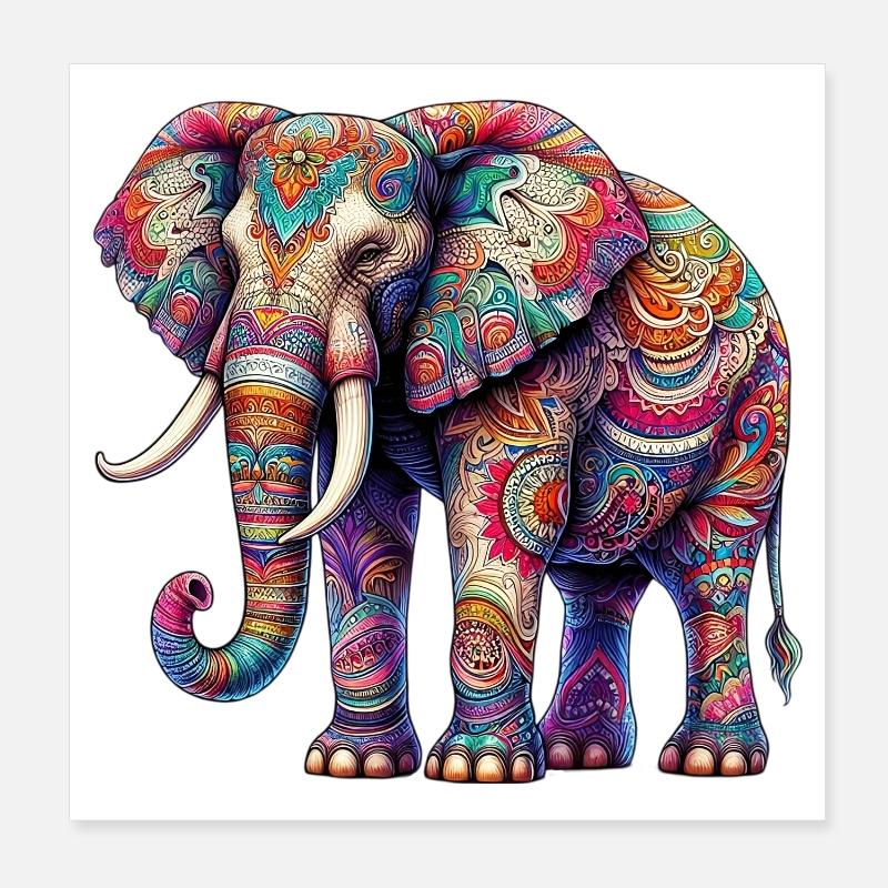 Elefant Poster 20x20 cm