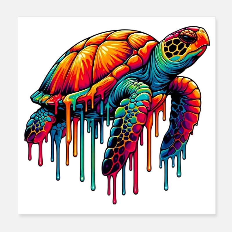 Turtle Poster 8" x 8" (20x20 cm)