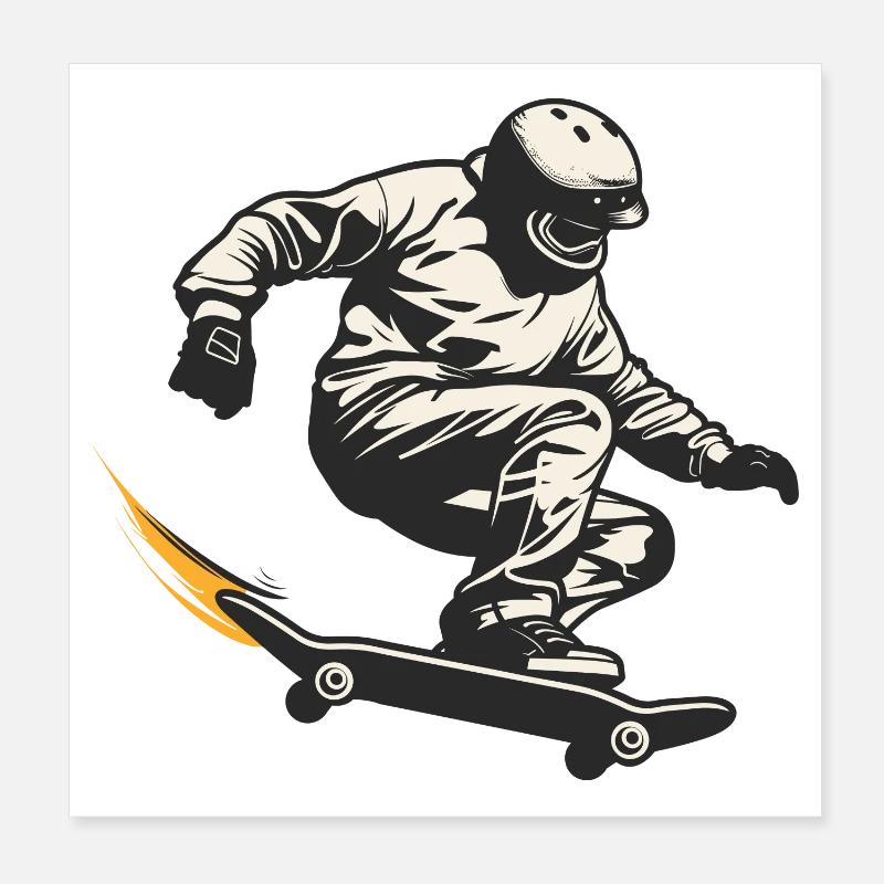 Skateboarders Poster 8" x 8" (20x20 cm)