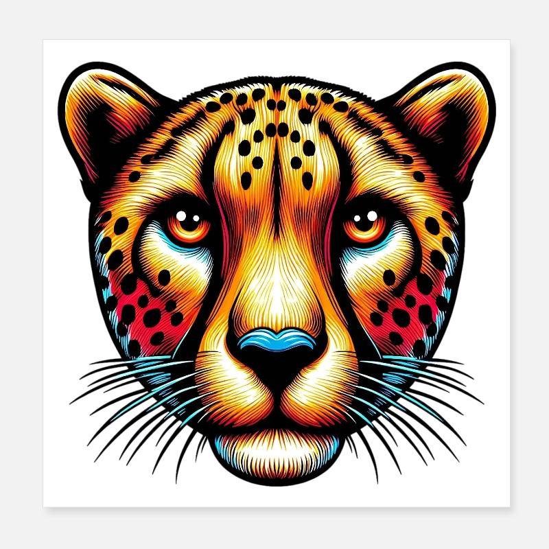 Cheetah Poster 8" x 8" (20x20 cm)