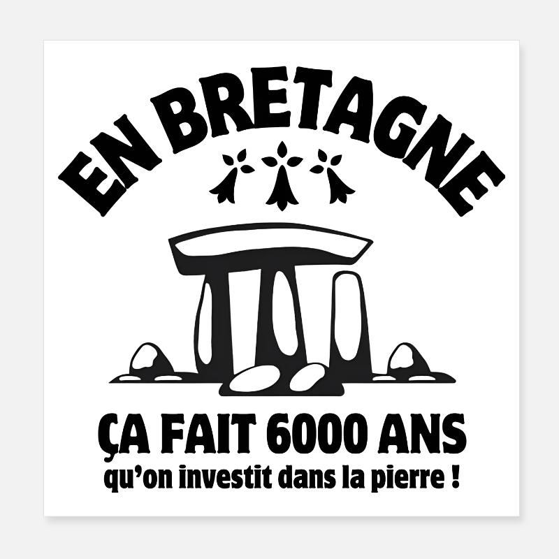 Brittany, Brittany humor, Breton Poster 8" x 8" (20x20 cm)
