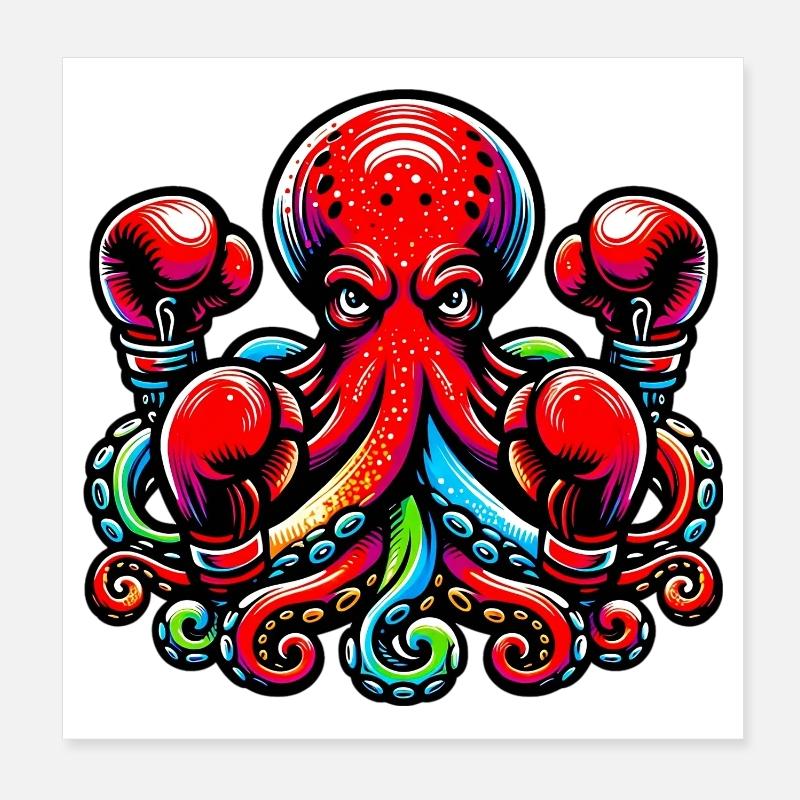 Octopus Poster 8" x 8" (20x20 cm)