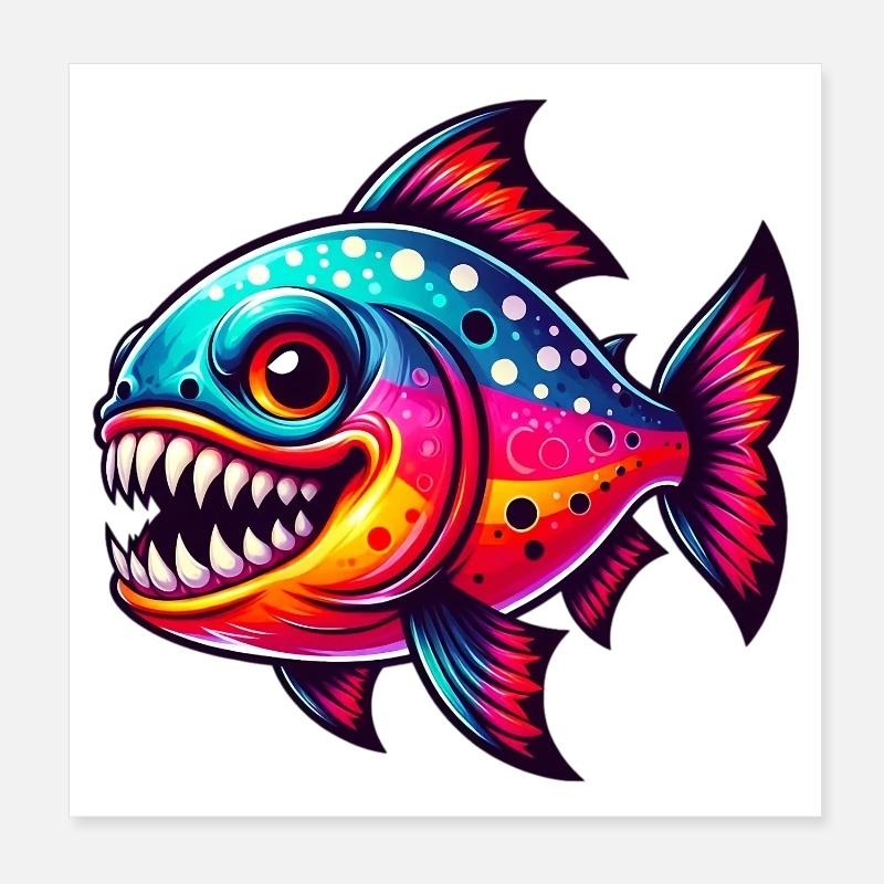 Piranha Poster 20 x 20 cm