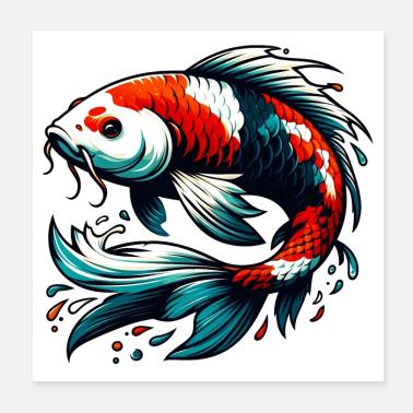 Carpa Koi Poster 20x20 cm