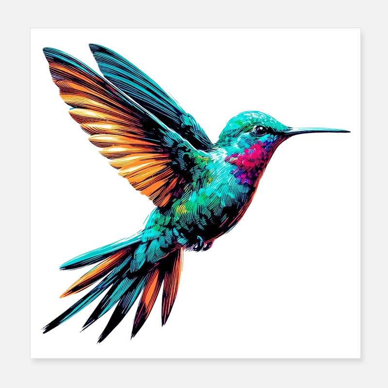 Kolibri Poster 20x20 cm