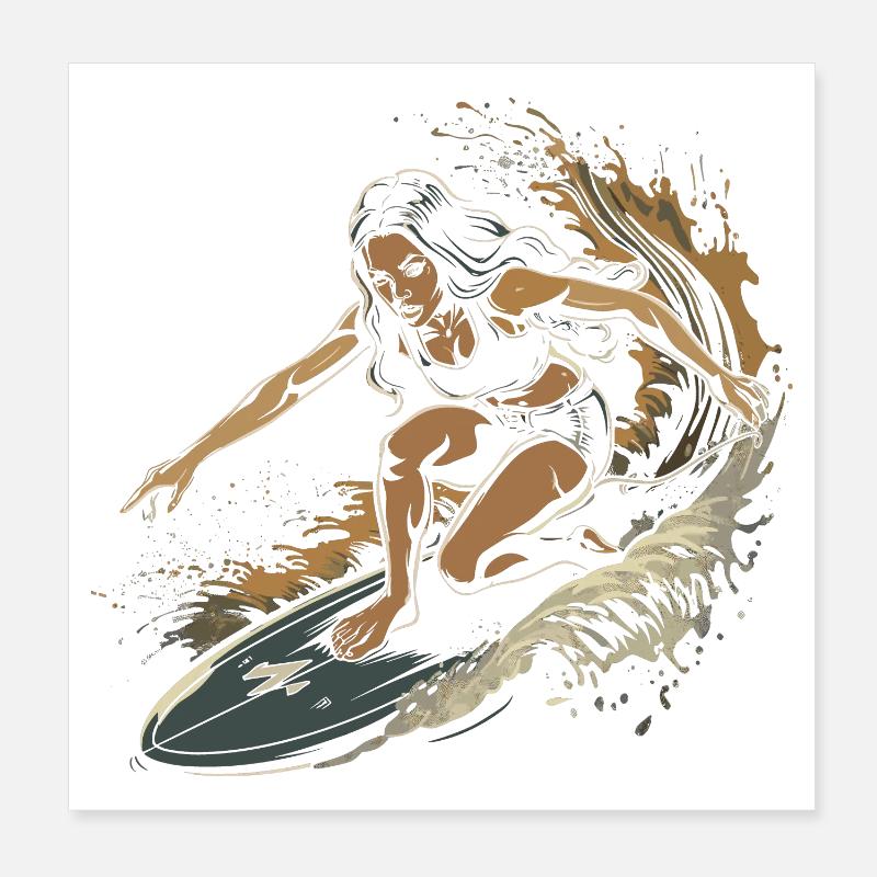 Surfer Graphic Poster 8" x 8" (20x20 cm)