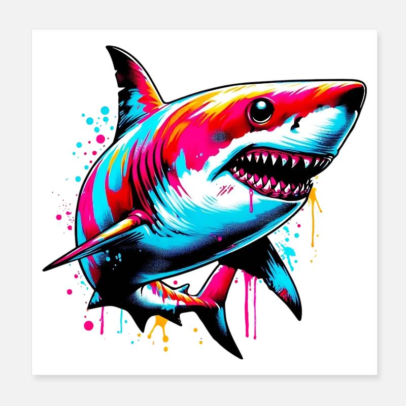 Requin Poster 20 x 20 cm