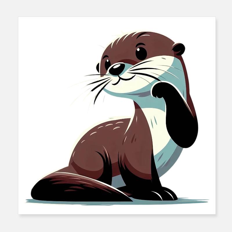 Loutre Poster 20 x 20 cm