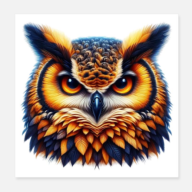 Eule Poster 20x20 cm