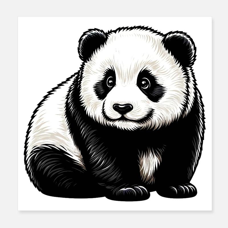 Panda Poster 20 x 20 cm