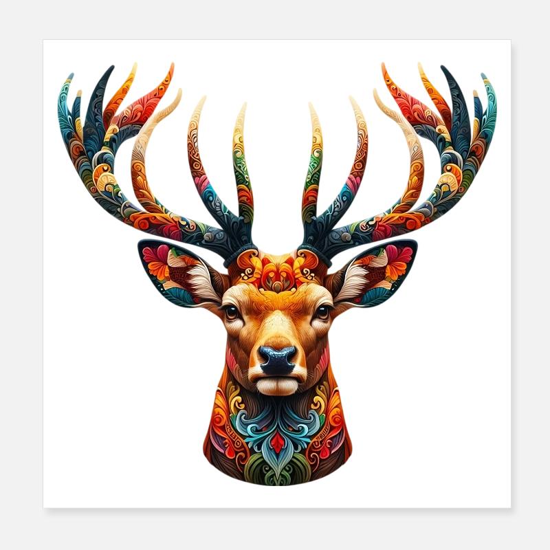 Hirsch Poster 20x20 cm