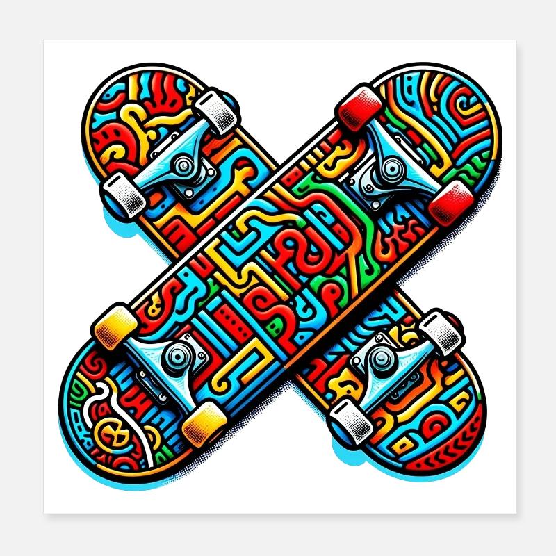 Skateboard Poster 8" x 8" (20x20 cm)