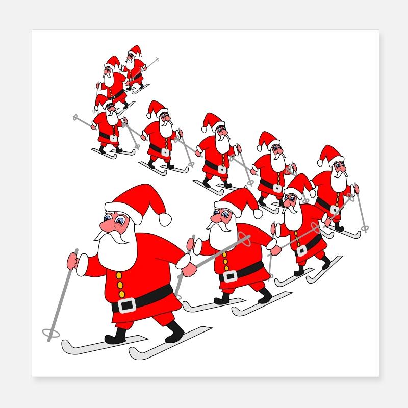 Défilé du Père Noël Poster 20 x 20 cm