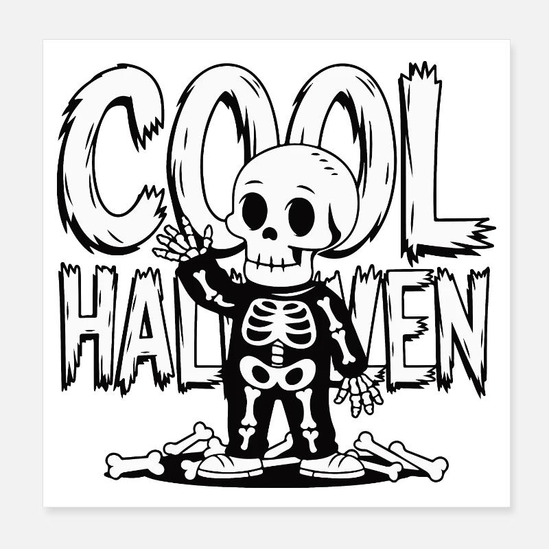 Squelette d’Halloween cool Poster 20 x 20 cm