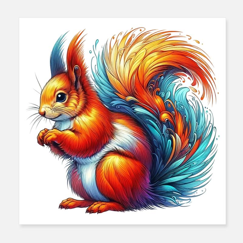 Squirrel Poster 8" x 8" (20x20 cm)