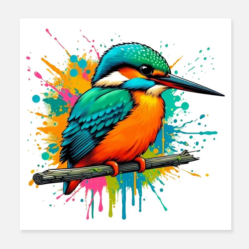 Eisvogel Poster 20x20 cm