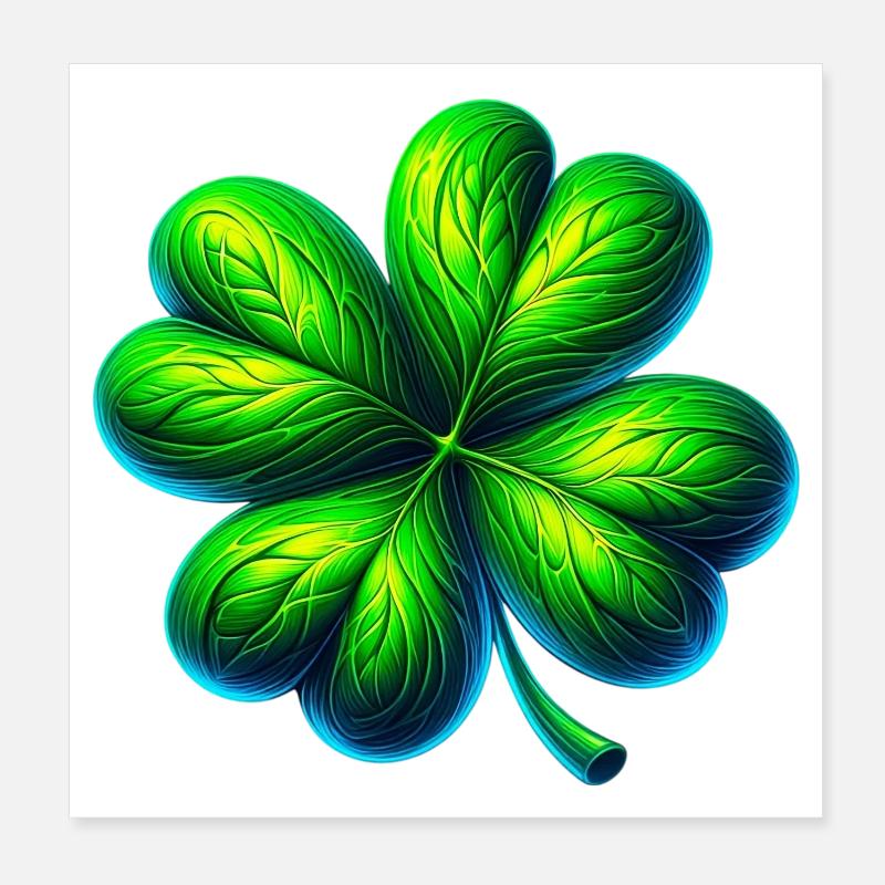 Vierblättriges Kleeblatt Poster 20x20 cm