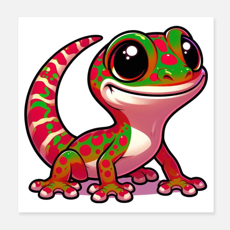 Gecko Poster 8" x 8" (20x20 cm)