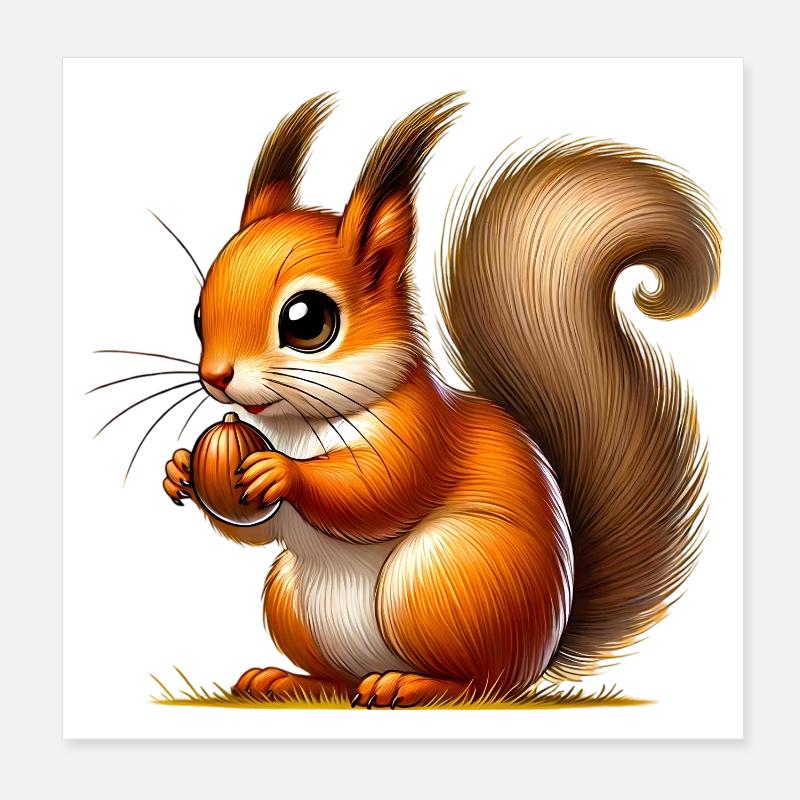 Eichhörnchen Poster 20x20 cm