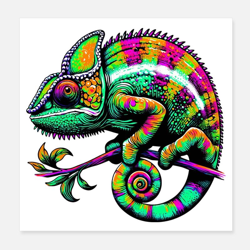 Caméléon Poster 20 x 20 cm