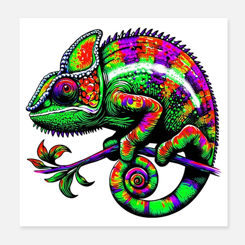 Caméléon Poster 20 x 20 cm
