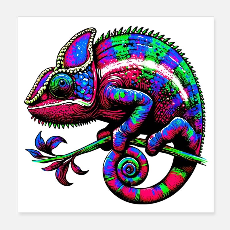 Chameleon Poster 8" x 8" (20x20 cm)