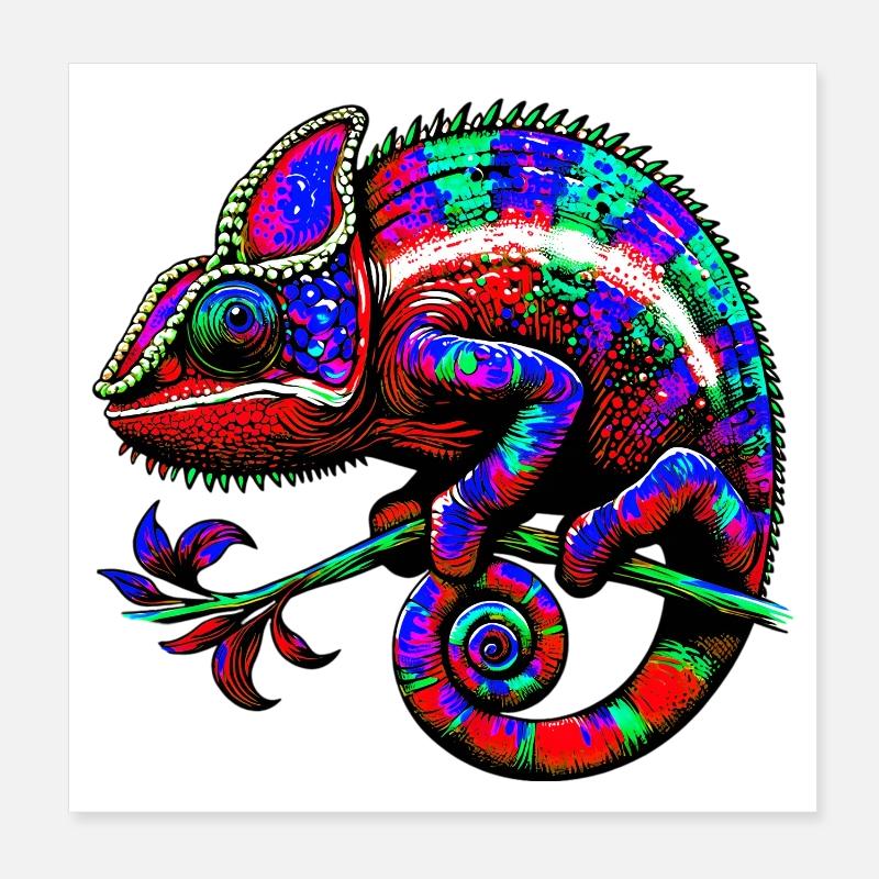 Caméléon Poster 20 x 20 cm