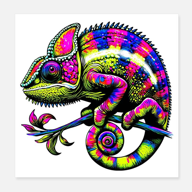 Chamäleon Poster 20x20 cm