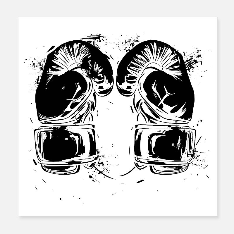 Kickboxing Gloves Poster 8" x 8" (20x20 cm)