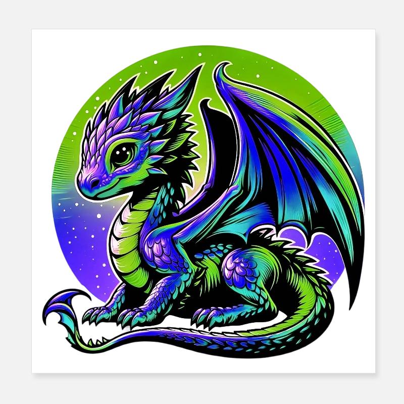 Dragon Poster 8" x 8" (20x20 cm)