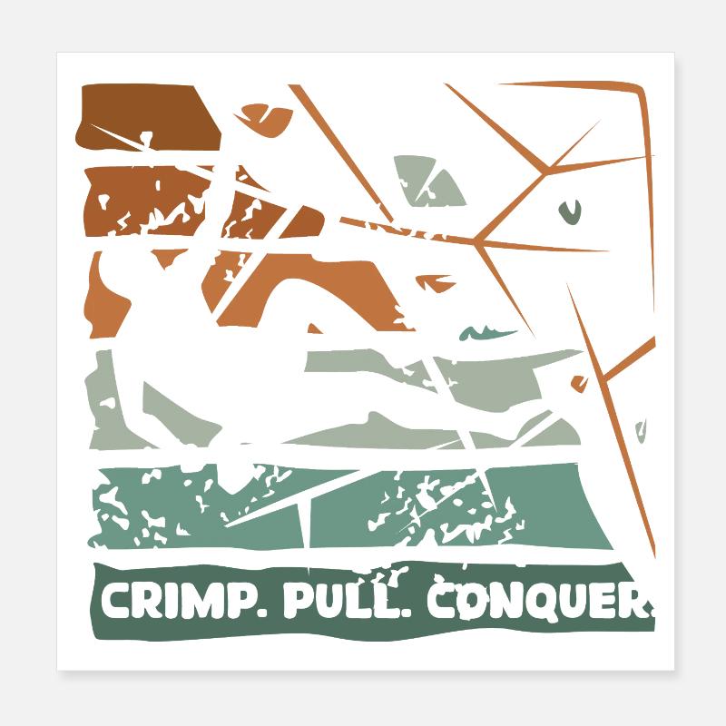 Bouldern – Crimp. Pull. Conquer. Poster 20x20 cm