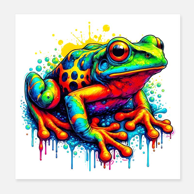 Frog Poster 8" x 8" (20x20 cm)