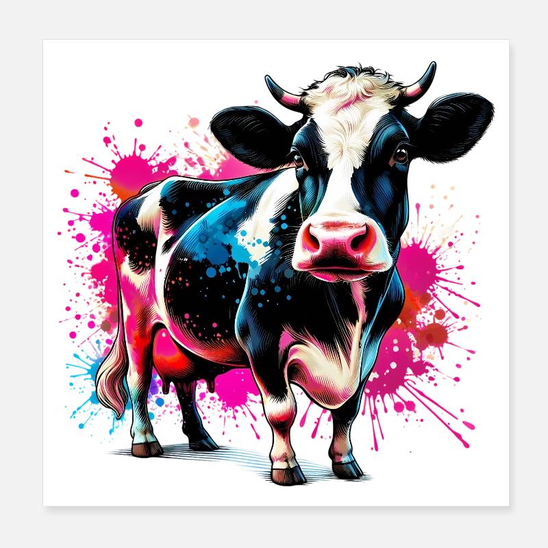 Cow Poster 8" x 8" (20x20 cm)