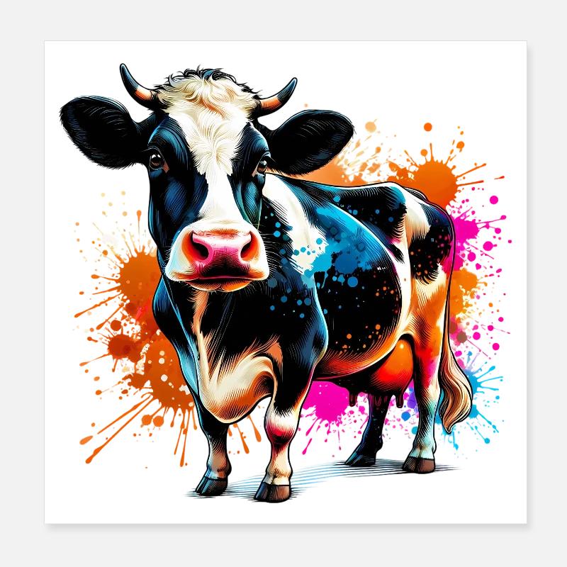 Vache Poster 20 x 20 cm
