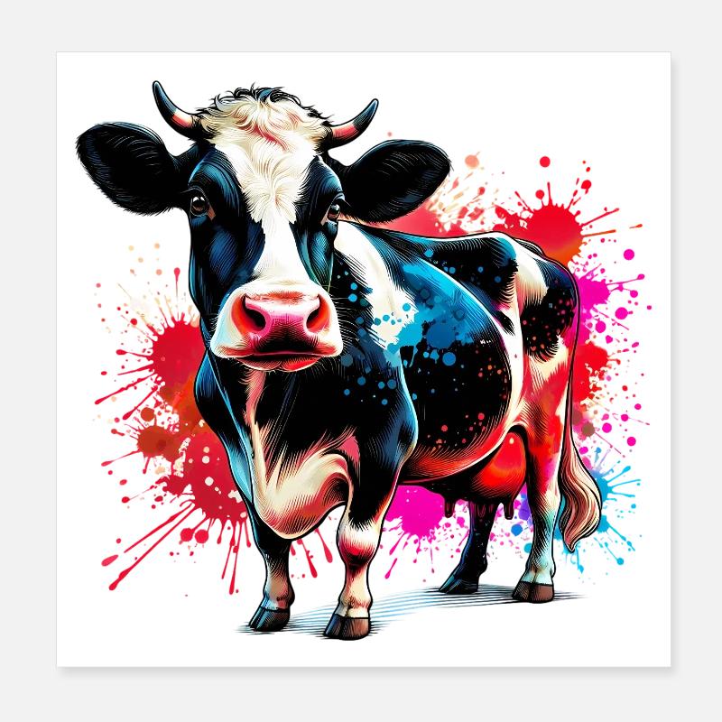 Vache Poster 20 x 20 cm
