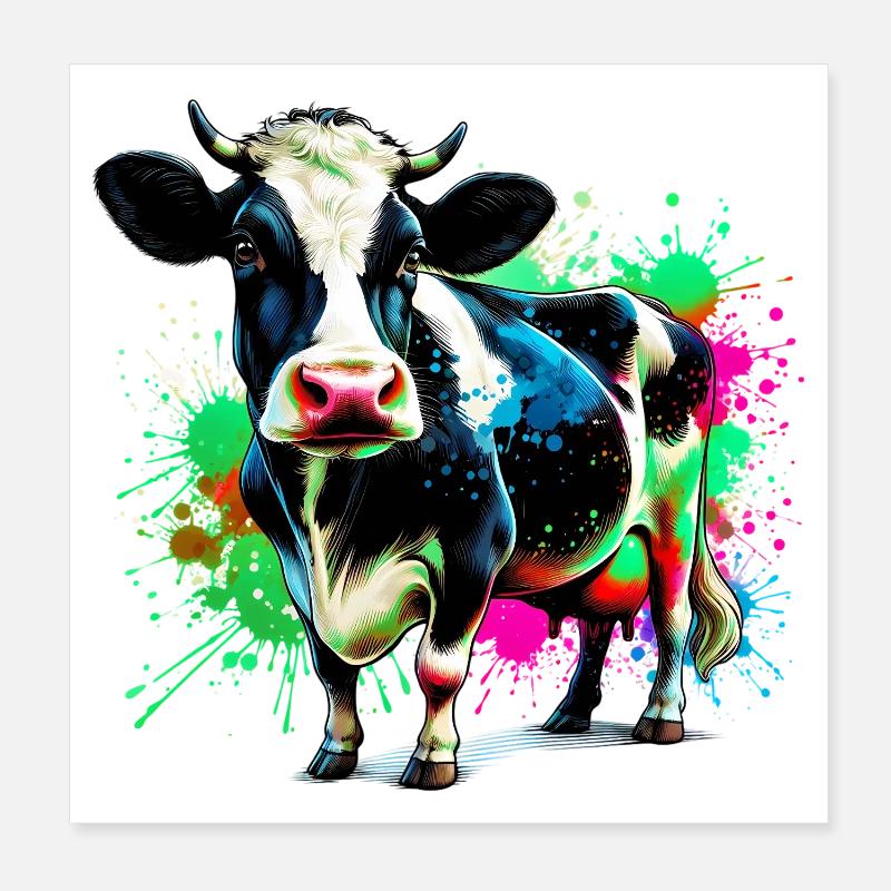 Vache Poster 20 x 20 cm